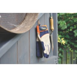 ClipGlove General Purpose   Synthetic Leather Gardening Gloves Navy / Cream Large