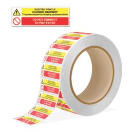 Essentials  EV Charging PME Labels 75mm x 25mm