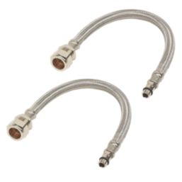 Essentials Flexible Tap Connectors 15mm x M10 x 300mm 2 Pack