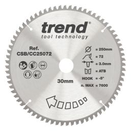 Trend CSB/CC25072 Wood Circular Saw Blade 250mm x 30mm 72T