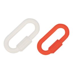 Essentials  Plastic Barrier Chain Connector Red/White 26.5mm 20 Pack