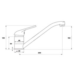 ETAL Vesper Single Lever Mono Mixer Kitchen Tap Chrome