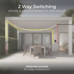 British General  IP66 20A 2-Gang 2-Way Weatherproof Outdoor Switch with Neon