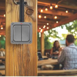 British General  IP66 20A 2-Gang 2-Way Weatherproof Outdoor Switch with Neon