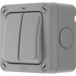 British General  IP66 20A 2-Gang 2-Way Weatherproof Outdoor Switch with Neon