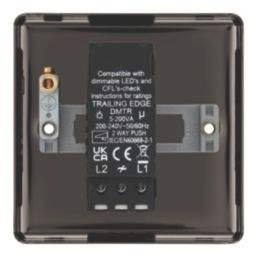 LAP  1-Gang 2-Way LED Dimmer Switch  Black Nickel with Colour-Matched Inserts