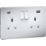 Knightsbridge  13A 2-Gang SP Switched Socket + 4.0A 20W 2-Outlet Type A & C USB Charger Matt White with White Inserts