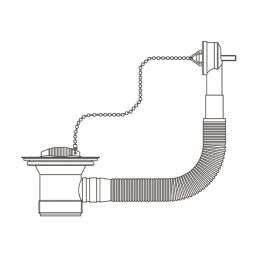 Flomasta Sink Waste with Overflow 12"