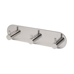 Eclipse 3-Hook Coat Rail Polished Stainless Steel 191mm x 48mm