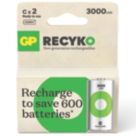 GP Batteries Recyko Rechargeable C 1.2V Ni-MH Batteries 2 Pack