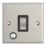 Contactum iConic 20A 1-Gang DP Control Switch & Flex Outlet Brushed Steel  with Black Inserts