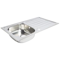 Essentials  1 Bowl Stainless Steel Kitchen Sink & Drainer  860mm x 500mm