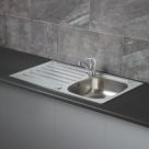 Essentials  1 Bowl Stainless Steel Kitchen Sink & Drainer  860mm x 500mm