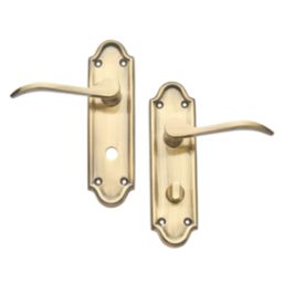 Designer Levers Kennington Fire Rated Lever Bathroom Door Handle Pair Antique Brass