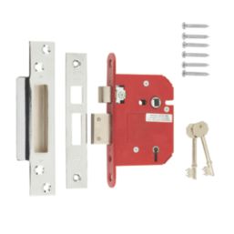 ERA Fire Rated  5 Lever Chrome BS Mortice Sashlock 76mm Case - 56mm Backset