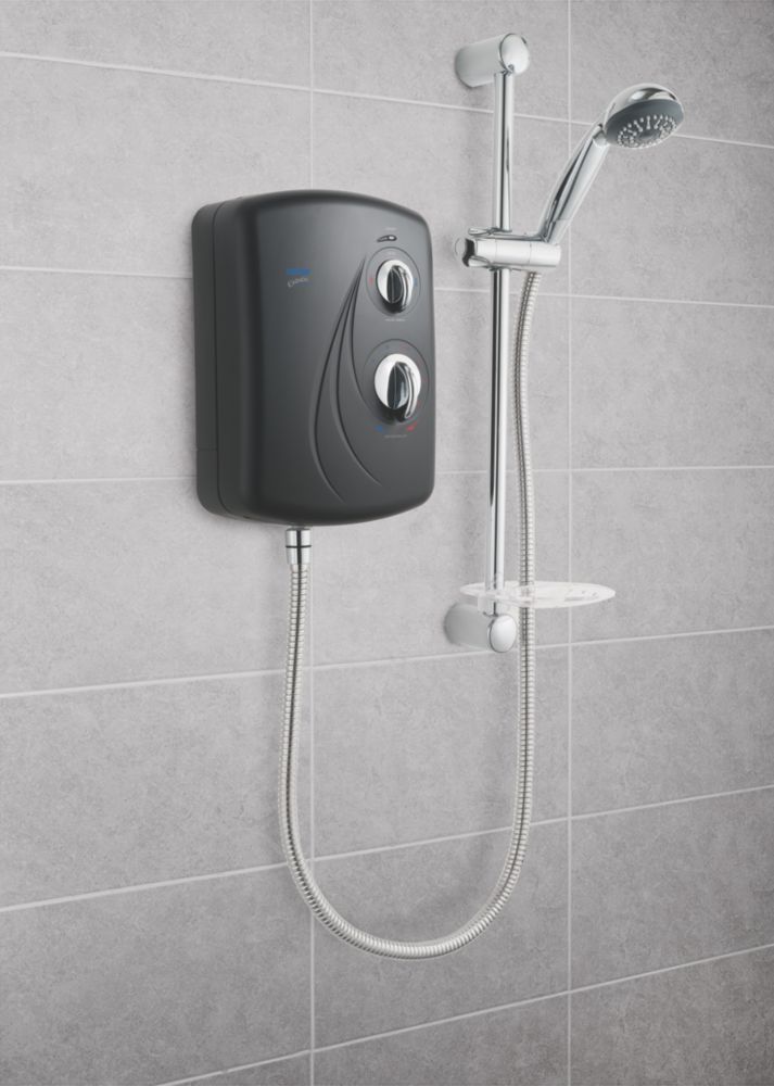 Triton Enrich Black / Chrome 9.5kW Manual Electric Shower Screwfix