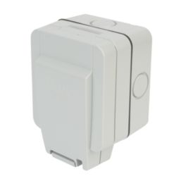 Hager Sollysta WXPSS81 IP66 13A 1-Gang 2P+E Weatherproof Outdoor Switched Socket