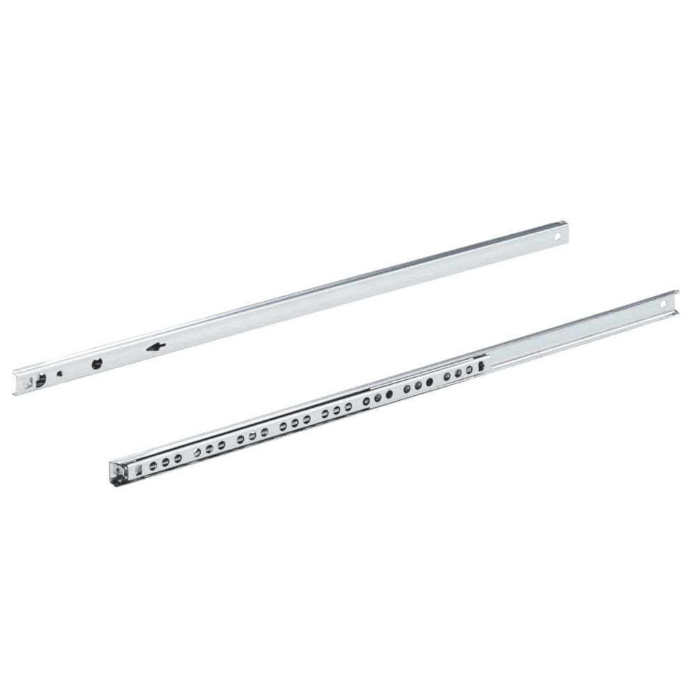 Essentials White Self-Closing Ball Bearing Drawer Runners 450mm 2 Pack ...