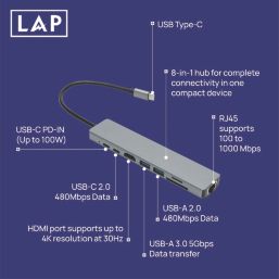 LAP  8-in-1 USB-C Hub