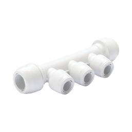 Hep2O  Plastic Push-Fit Reducing 3 Port Keyless Manifold (Same Side) 22mm x 15mm