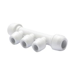 Hep2O  Plastic Push-Fit Reducing 3 Port Keyless Manifold (Same Side) 22mm x 15mm