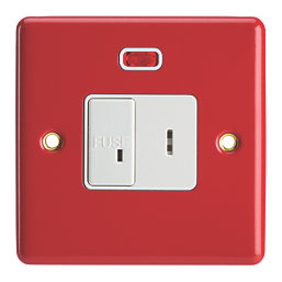 Contactum CLA3467RS 13A Switched Secret Key Fused Spur with Neon Red with White Inserts
