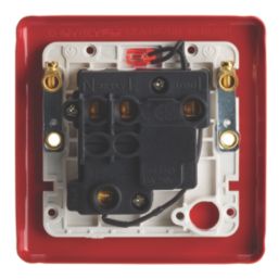 Contactum  13A Switched Secret Key Fused Spur with Neon Red with White Inserts