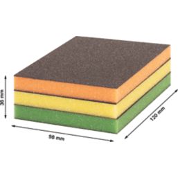 Bosch Expert Superfine/Fine/Medium Grit Multi-Material Hand Sanding Sponges 120mm x 98mm 3 Pack