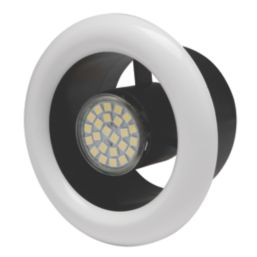 Xpelair Airline ALL100 4" Axial Inline Bathroom Shower Extractor Fan Kit With LED Light  White/Chrome 220-240V