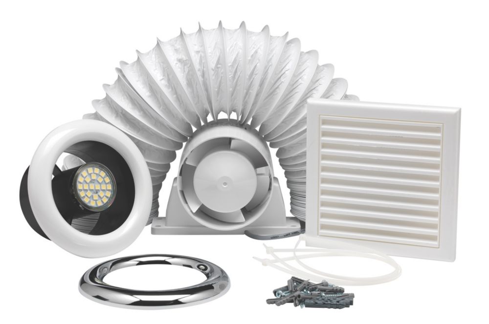 Xpelair Airline ALL100 4" Axial Inline Bathroom Shower Extractor Fan ...