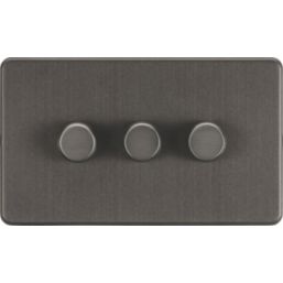 Knightsbridge  3-Gang 2-Way LED Intelligent Dimmer Switch  Smoked Bronze