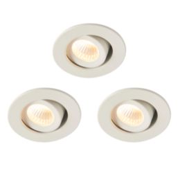 Saxby Vega Round LED Micro Downlights Matt White 12W 240lm 3 Pack