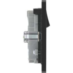 British General Evolve 13A 2-Gang SP Switched Socket + 3A 45W 2-Outlet Type A & C USB Charger Blue with Black Inserts