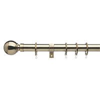 Universal Metal Extendable Curtain Pole Antique Brass 25/28mm x 1.2-2m