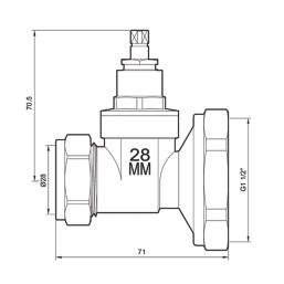 Flomasta Gate Pump Valve 28mm x 1 1/2"