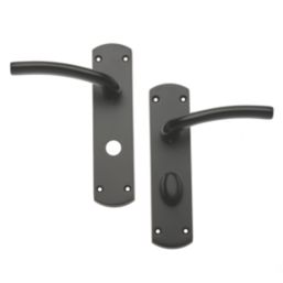 Designer Levers Goodrich Fire Rated Lever Bathroom Door Handle Pair Matt Black - Screwfix