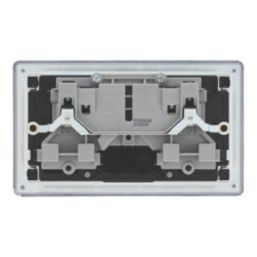 LAP  13A 2-Gang DP Switched Sockets Matt Black  with Black Inserts 5 Pack