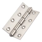 Smith & Locke Satin Nickel  Loose Pin Butt Hinges 90mm x 58.5mm 2 Pack