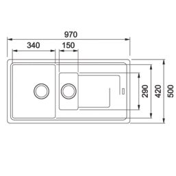Franke Titan 1.5 Bowl Composite Kitchen Sink Urban Grey Reversible 970mm x 500mm