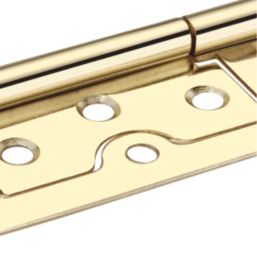 Smith & Locke Polished Brass  Door Hinge 75mm x 33mm 2 Pack