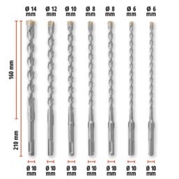 Einhell  SDS Plus Shank Masonry Drill Bit Set 7 Pieces
