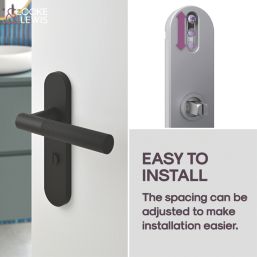 Cooke & Lewis Damgan WC Lever on Backplate Door Handles Pair Matt Black