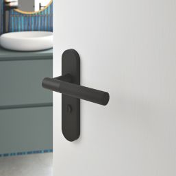 Cooke & Lewis Damgan WC Lever on Backplate Door Handles Pair Matt Black