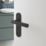 Cooke & Lewis Damgan WC Lever on Backplate Door Handles Pair Matt Black