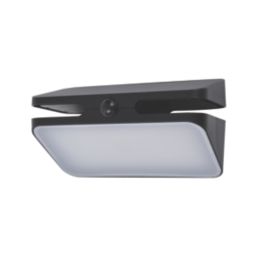 Lutec Aero Outdoor LED Solar Wall Light With PIR Sensor Black 940lm