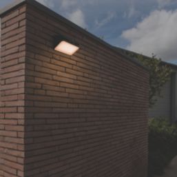 Lutec Aero Outdoor LED Solar Wall Light With PIR Sensor Black 940lm
