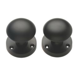 Designer Levers Orion Mortice Door Knob Pair Matt Black 58mm