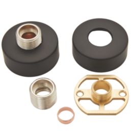 Highlife Bathrooms  Round Shower Brackets Matt Black