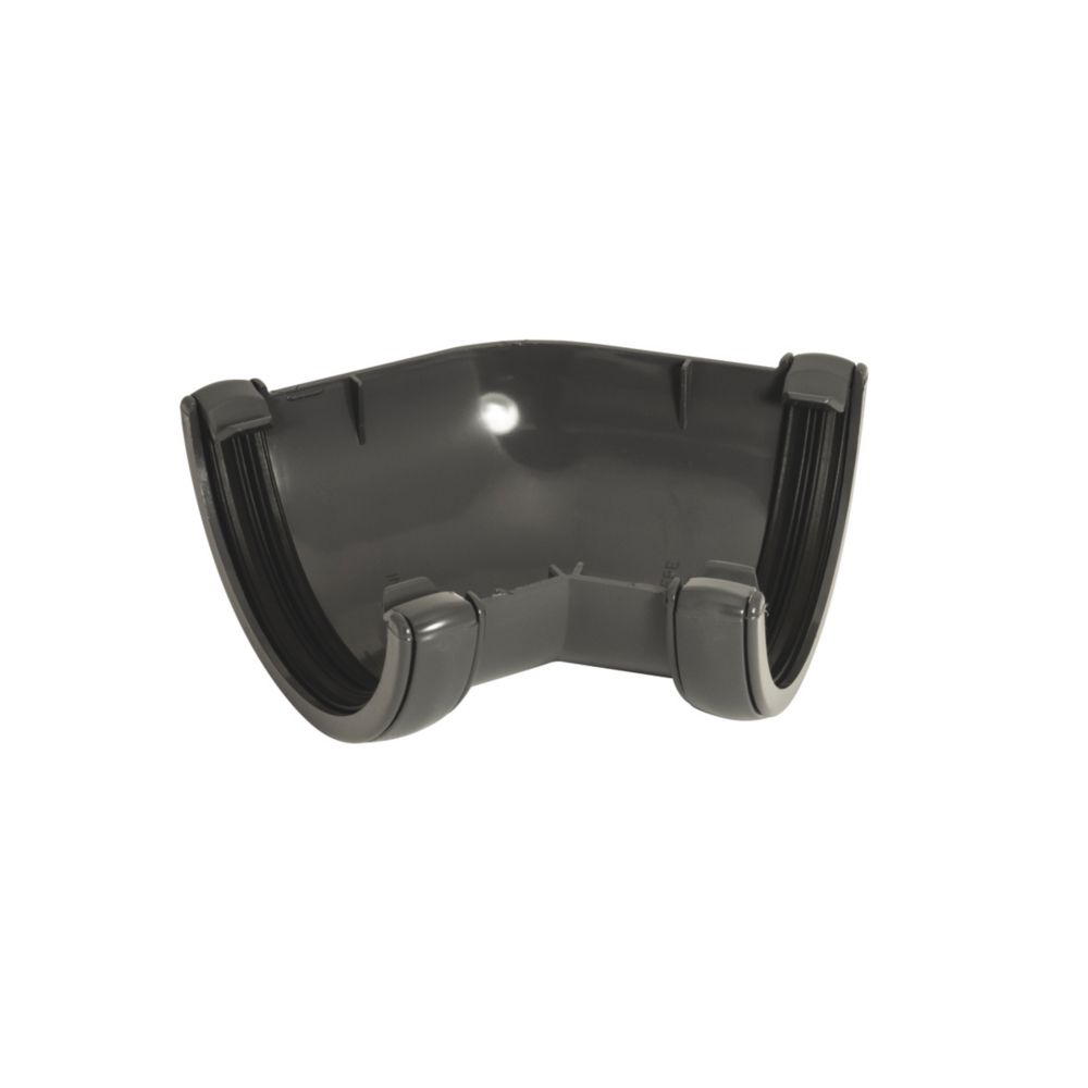 FloPlast uPVC 135° Half Round Gutter Angle Anthracite Grey 112mm - Screwfix