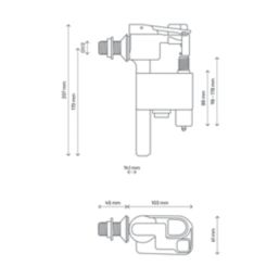 Flomasta Air Gap Side-Entry Fill Valve 1/2"
